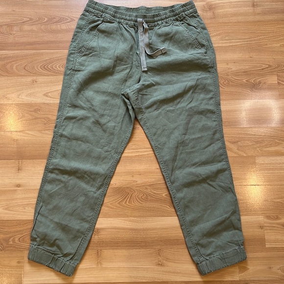 NWT J.Crew Green Cuffed Pull On Ankle Pants 6